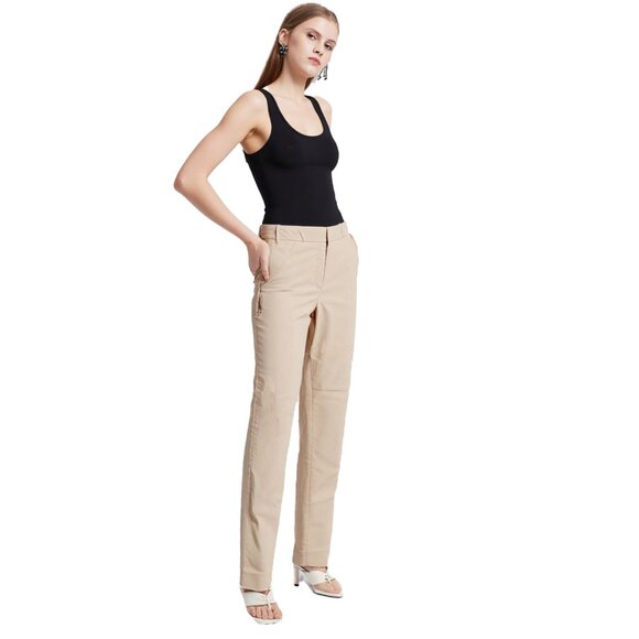 Calvin Klein Chino Khaki Pants Beige Tan Preppy Stretch Office Workwear Zip Fly - Picture 1 of 10